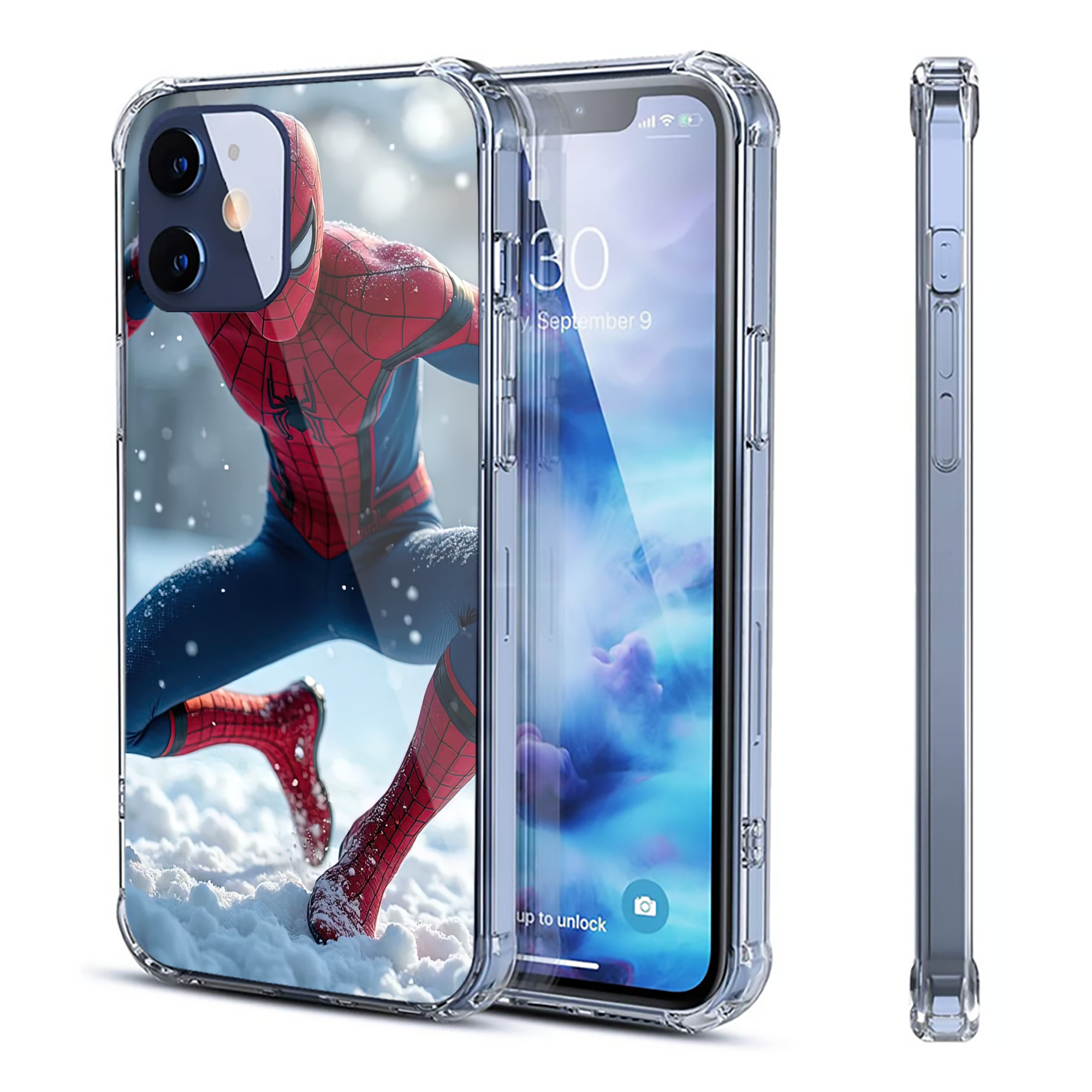 （画像用） Spider Man スパイダーマン 【iPhone 12シリーズ対応】透明スマホケース（クリアソフトケース）